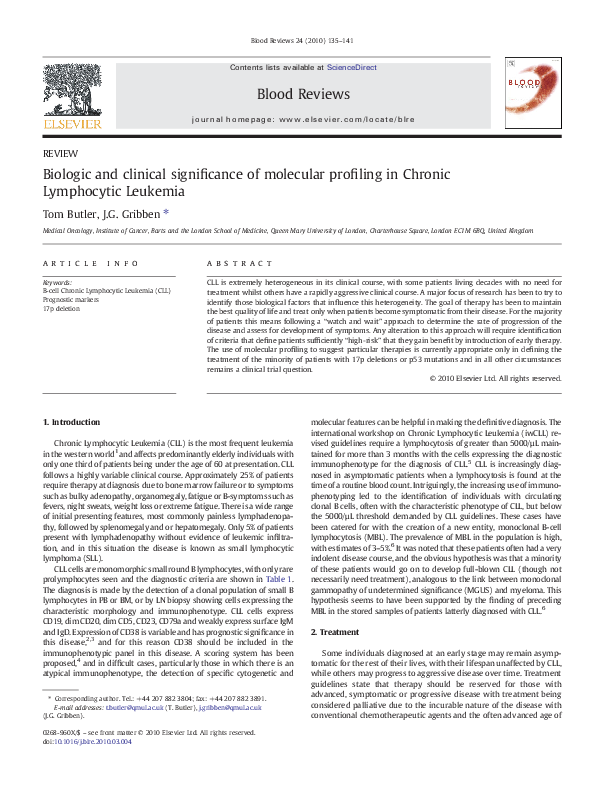(PDF) Biologic and clinical significance of molecular profiling in ...