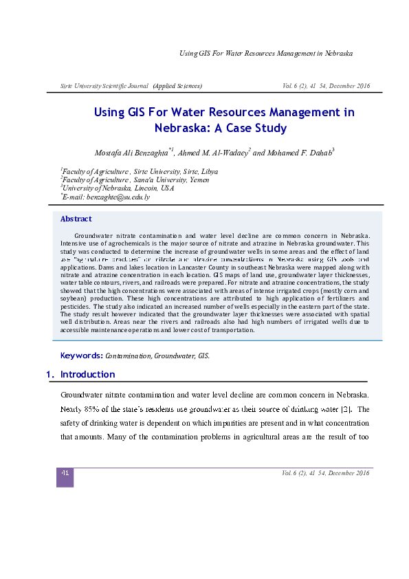 (PDF) Using GIS For Water Resources Management in Nebraska: A Case ...