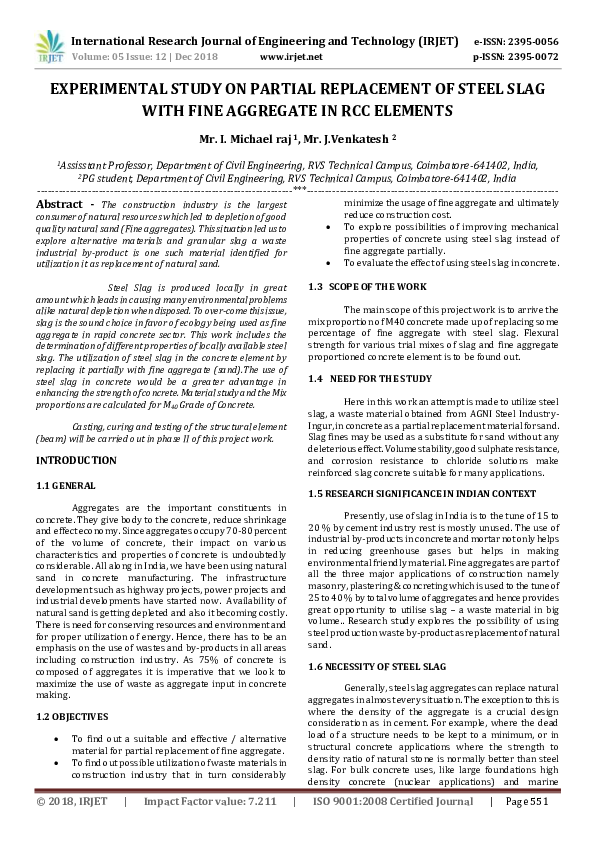 (PDF) IRJET-Experimental Study on Partial Replacement of Steel Slag ...