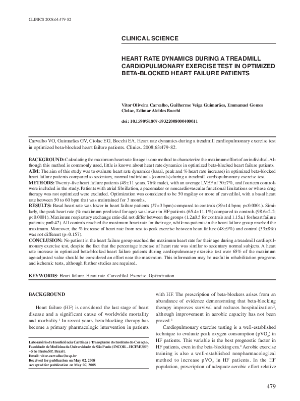 (PDF) Heart rate dynamics during a treadmill cardiopulmonary exercise ...
