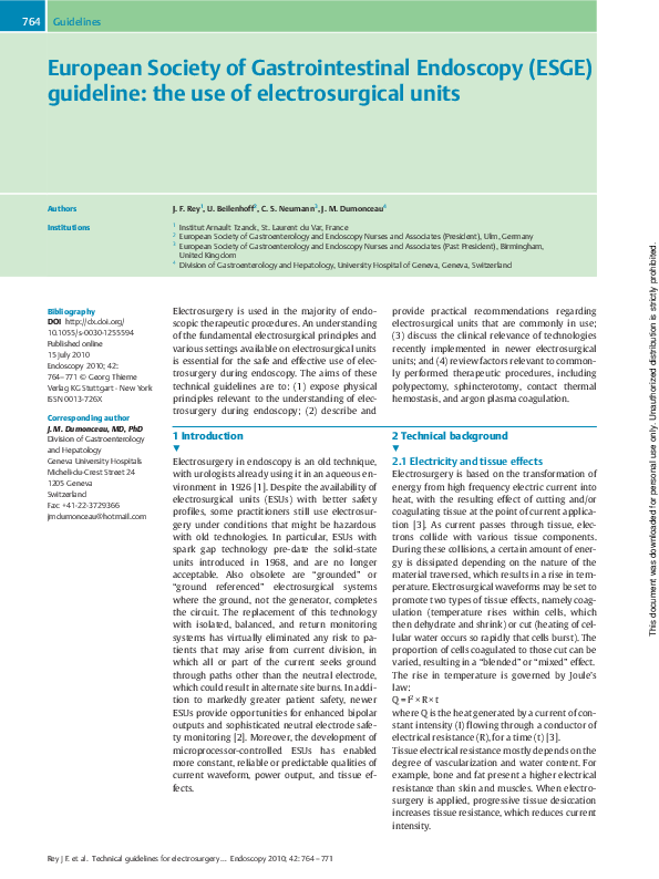 (PDF) European Society of Gastrointestinal Endoscopy (ESGE) guideline