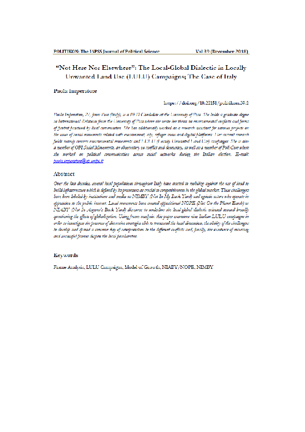 (PDF) "Not Here Nor Elsewhere" The LocalGlobal Dialectic In Locally