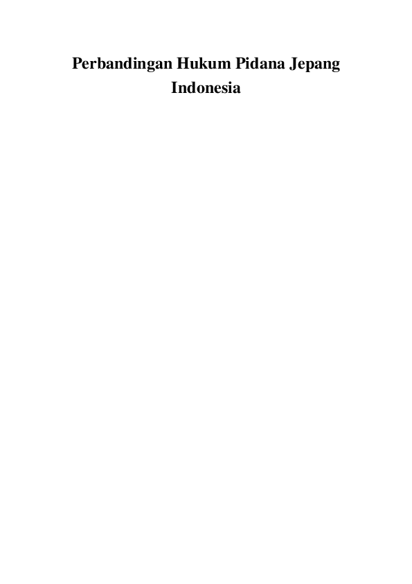 Contoh Makalah Perbandingan Hukum Pidana Indonesia Jepang