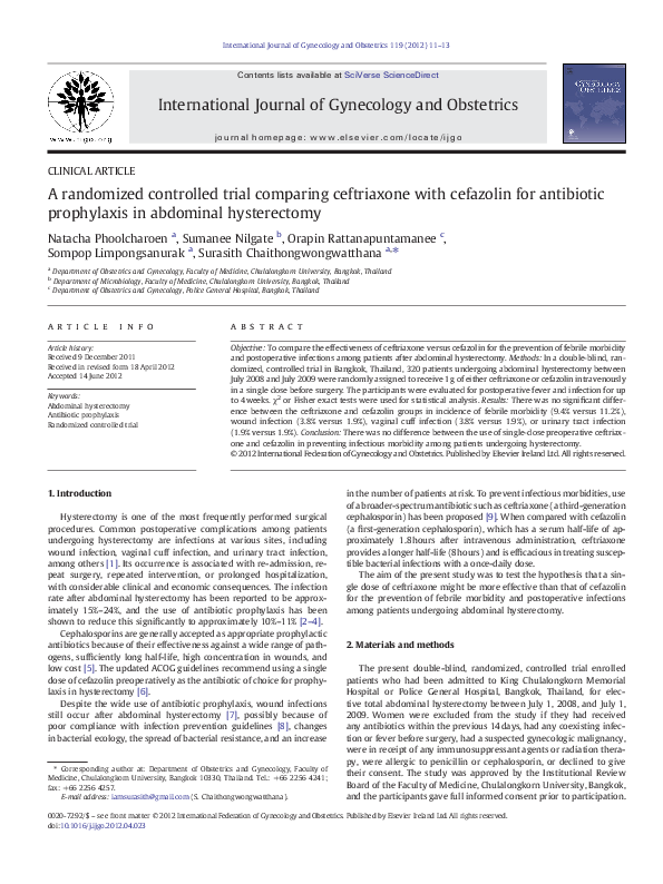 (PDF) A randomized controlled trial comparing ceftriaxone with ...