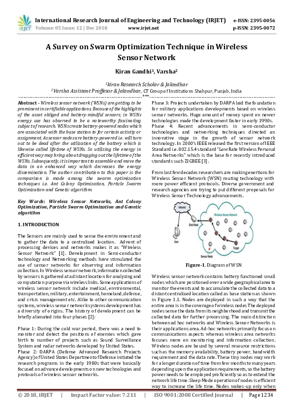 (PDF) IRJET- A Survey on Swarm Optimization Technique in Wireless ...