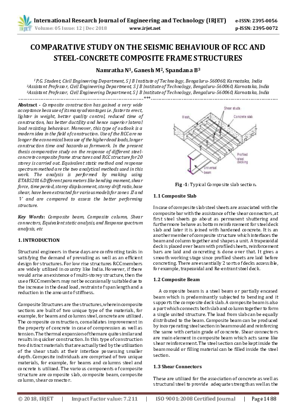 (PDF) IRJET- COMPARATIVE STUDY ON THE SEISMIC BEHAVIOUR OF RCC AND ...