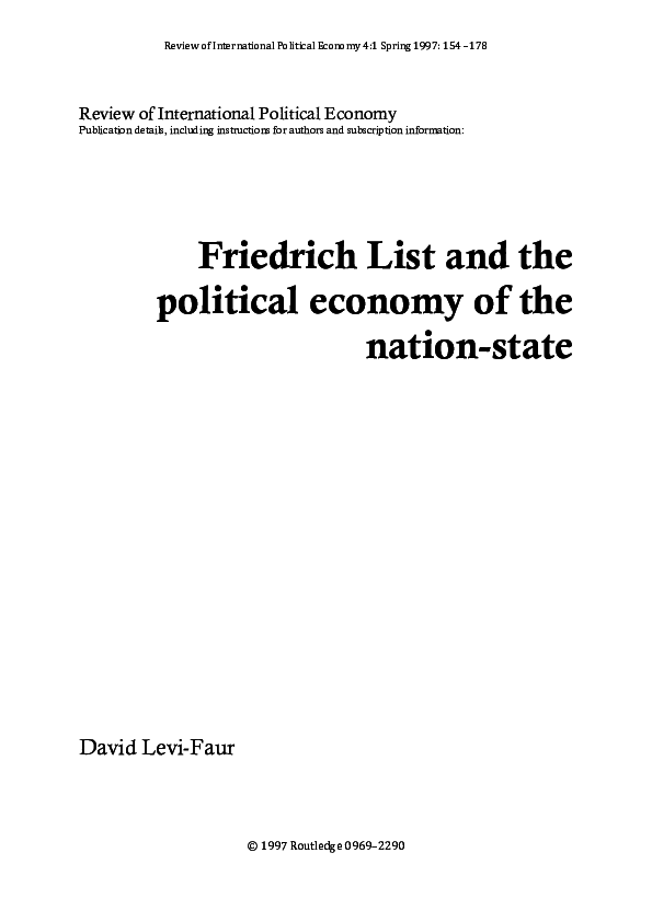 (PDF) Friedrich List and the Political Economy of the Nation-State ...