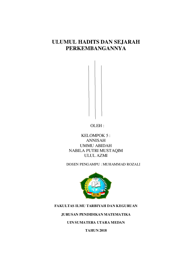 Makalah Ulumul Hadits Dan Sejarah Perkembangannya Pdf