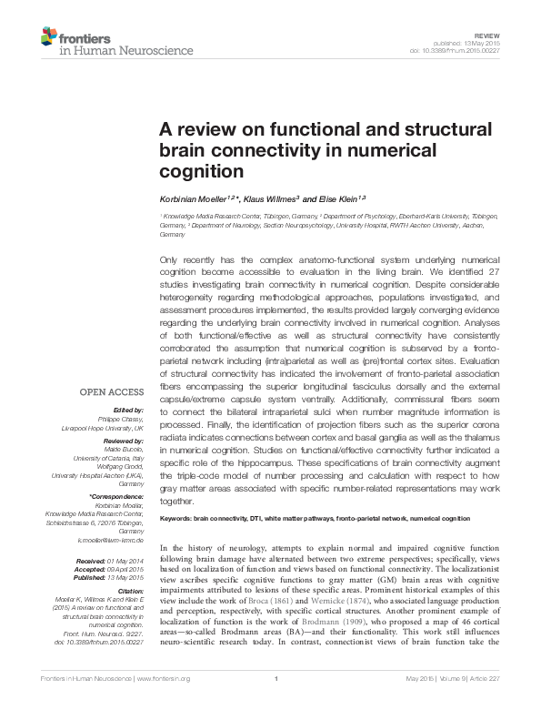 (PDF) A review on functional and structural brain connectivity in ...