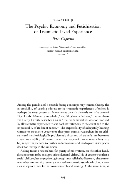 Define traumatic experience image