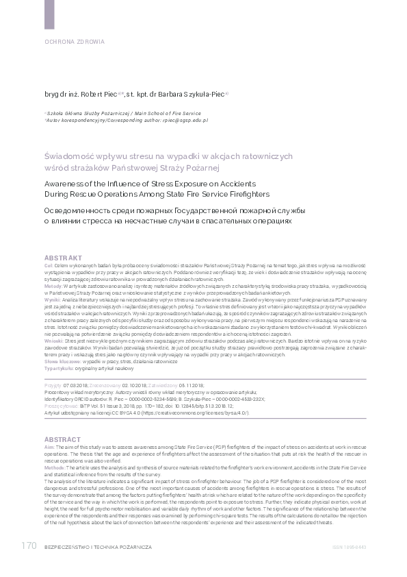 (PDF) Awareness of the Influence of Stress Exposure on Accidents During ...