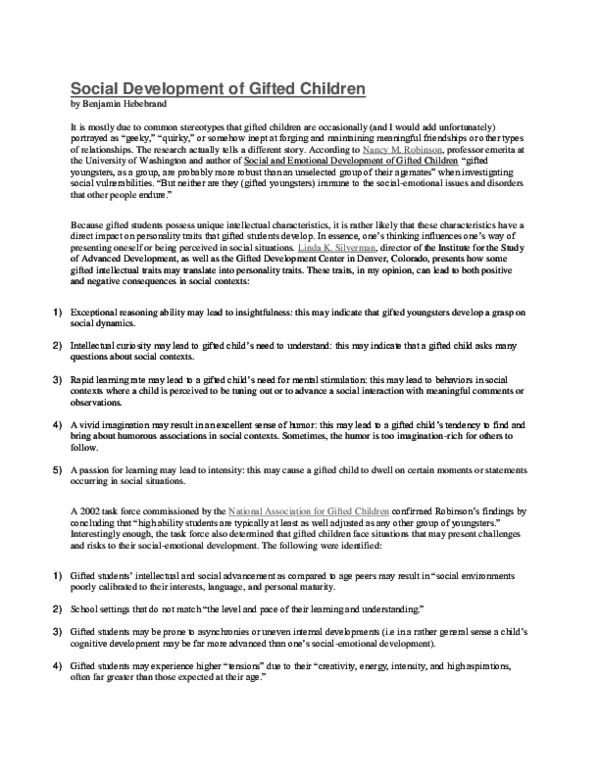 (DOC) Social Development of Gifted Children.docx