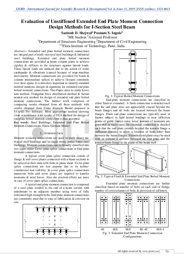 (PDF) Evaluation of Unstiffened Extended End Plate Moment Connection