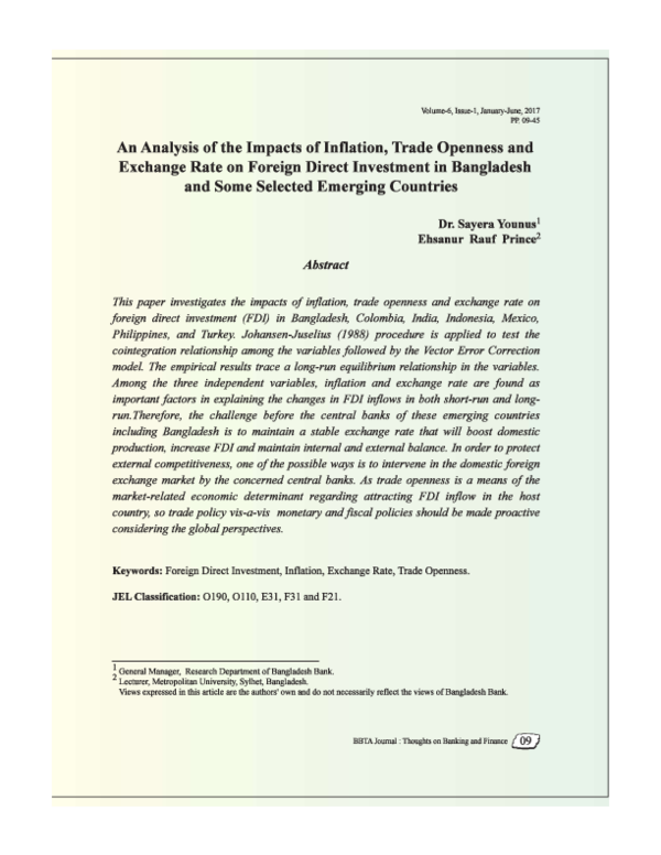 (PDF) An Analysis of the Impacts of Inflation, Trade Openness and ...