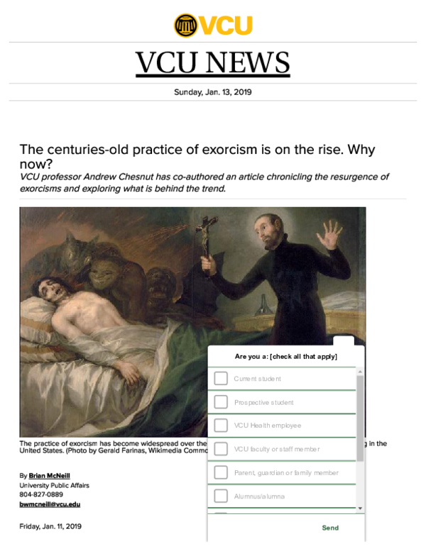(PDF) The Centuries-Old Practice of Exorcism Is on the Rise - Why now?
