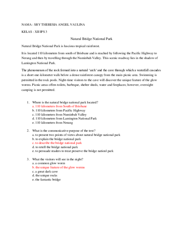 What Is The Communicative Purpose Of The Text Natural Bridge National Park What Is The Communicative Purpose Of The Text Natural Bridge National Park