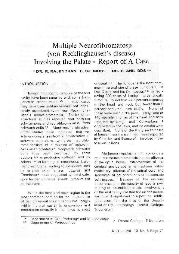 Neurofibromatosis case essay image