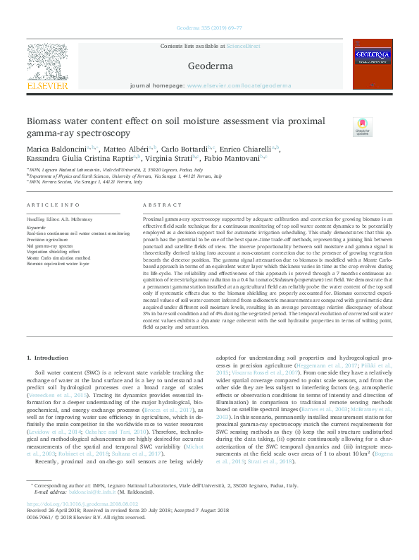 (PDF) Biomass water content effect on soil moisture assessment via ...