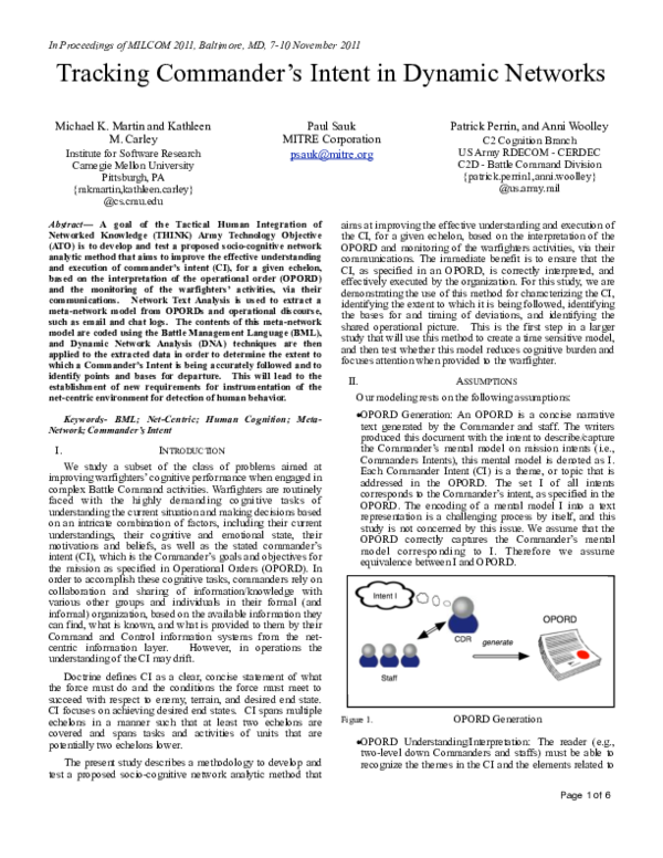 (PDF) Tracking Command Intent THINK MILCOM 2011 FINAL