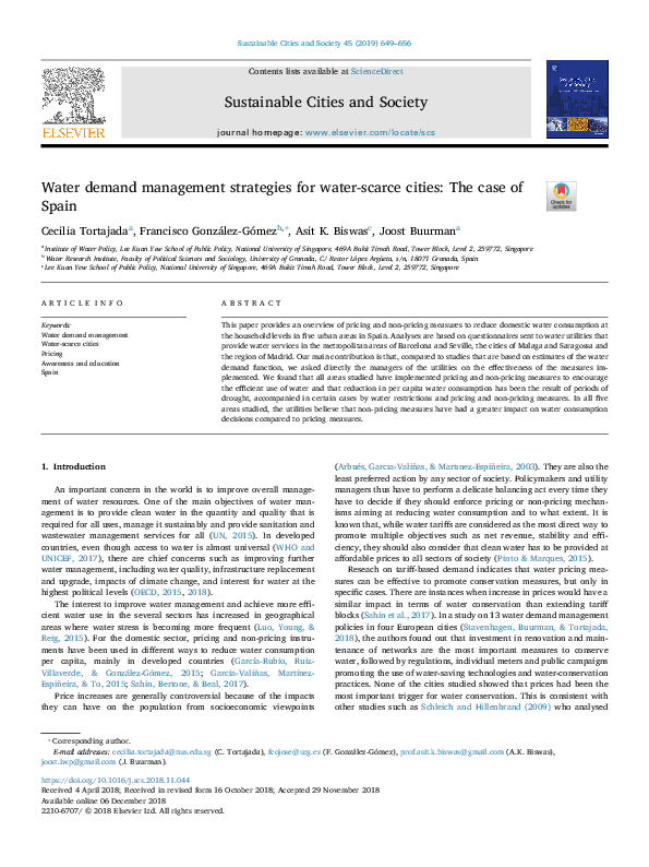 (PDF) Water Demand Management Strategies for Water-Scarce Cities: The ...