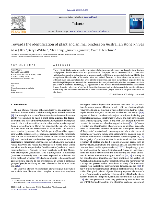 (PDF) Talanta paper | Jamie S Quinton - Academia.edu