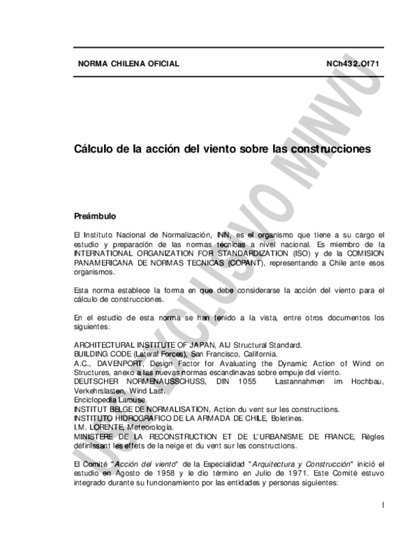  PDF NCh0432 1971 C Lculo De La Acci N Del Viento Sobre Las 