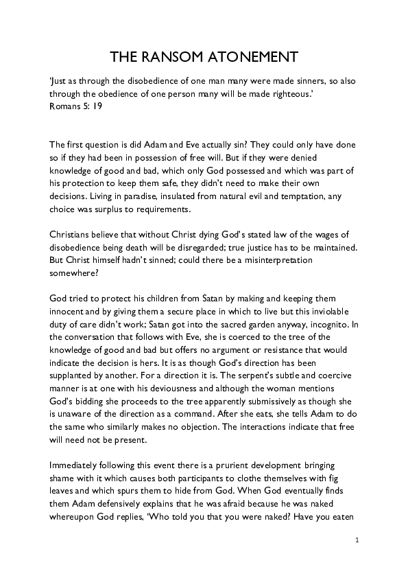 (DOC) THE RANSOM ATONEMENT.docx