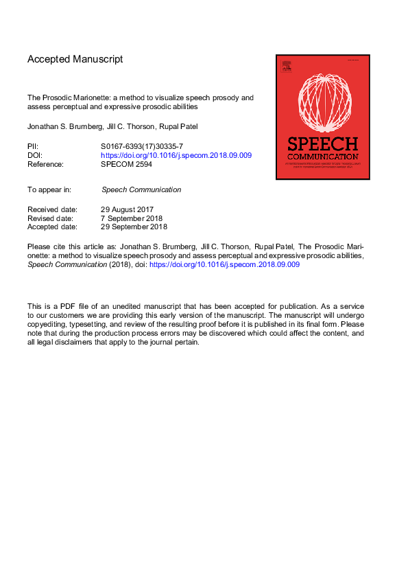 (PDF) The Prosodic Marionette: a method to visualize speech prosody and ...