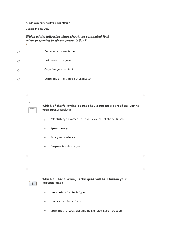 (DOC) Assignment for effective presentation