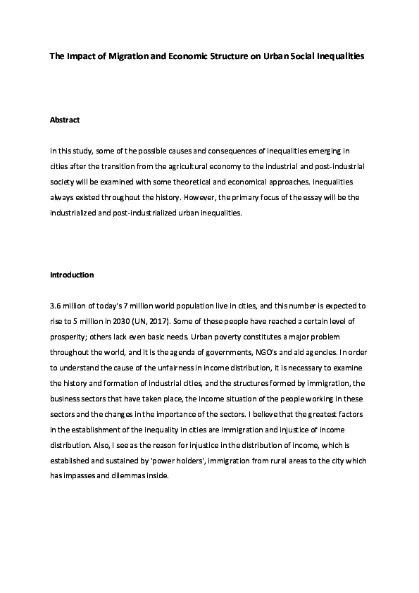 (PDF) The impact of migration and economic structure on urban social ...
