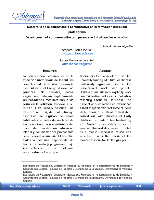 (PDF) Development of communicative competence in initial teacher education
