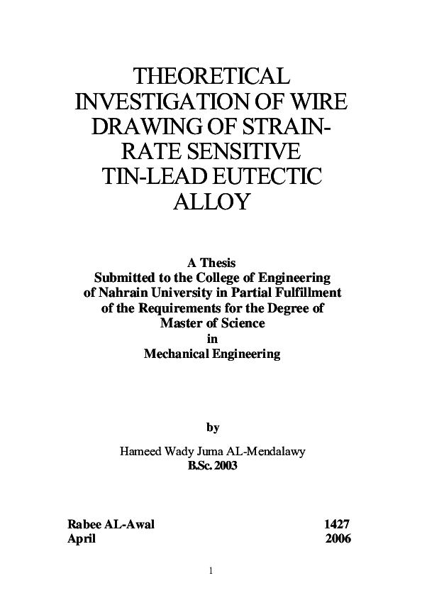 Wire drawing dissertation picture