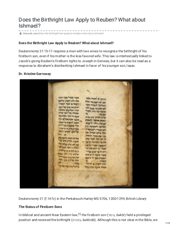 (PDF) Does the Birthright Law Apply to Reuben What about Ishmael.pdf