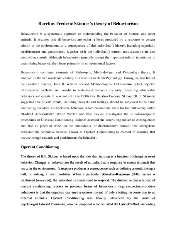 Operant conditioning essay picture