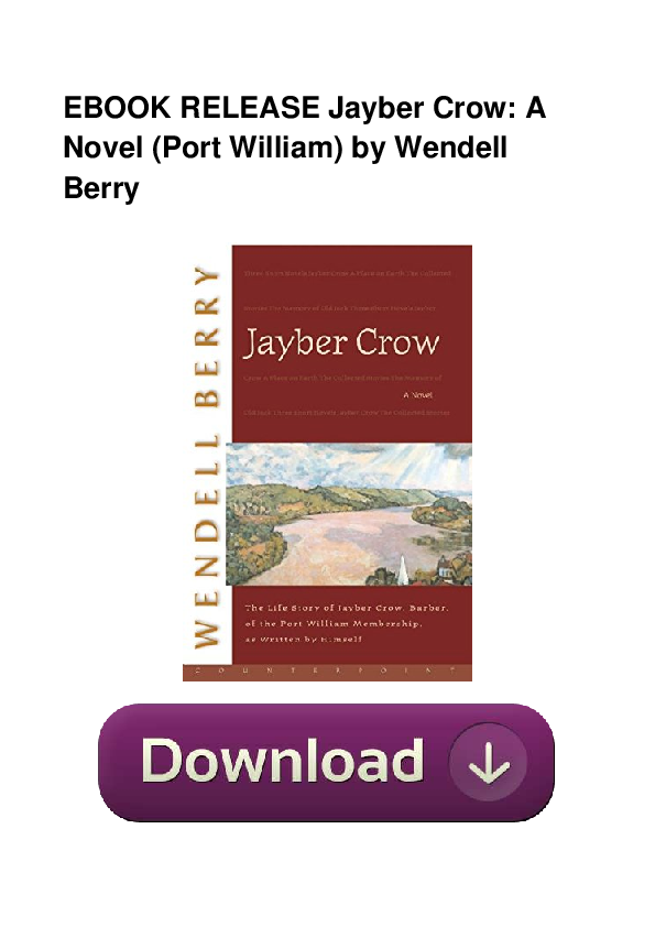 (PDF) Full Book Jayber Crow A Novel Port William KINDLE TP NADIA