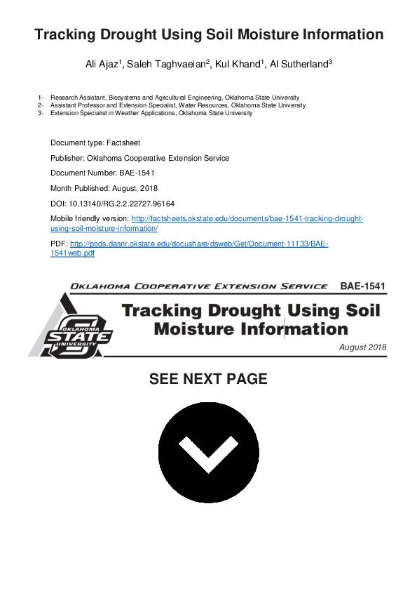 (PDF) Tracking Drought Using Soil Moisture Information