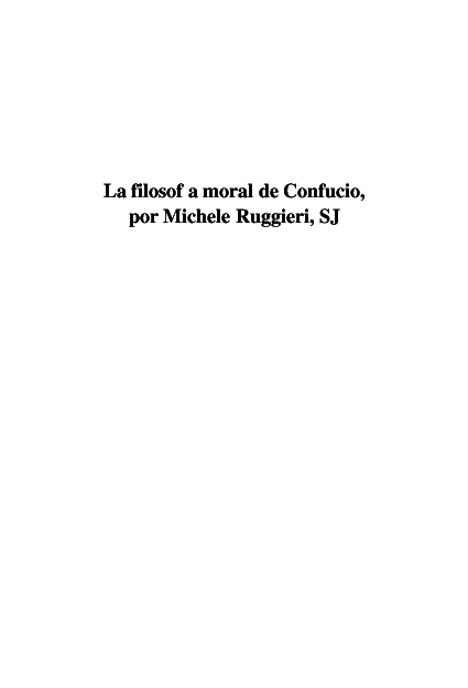 (PDF) La filosofía moral de Confucio por Michele Ruggieri SJ : La ...