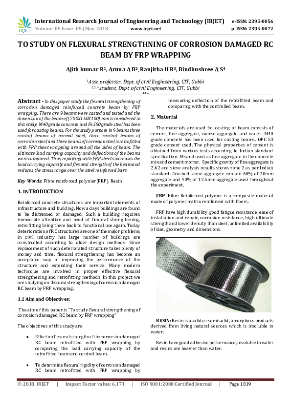 (PDF) IRJET- To Study on Flexural Strengthning of Corrosion Damaged RC ...