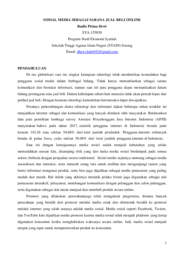 Dua Sisi Mata Uang: Media Sosial sebagai Platform Jual Beli Online