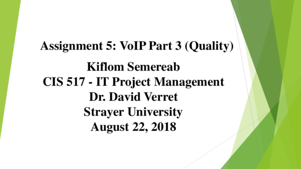 (PPT) Assignment 5 VoIP Part 3 (Quality).pptx
