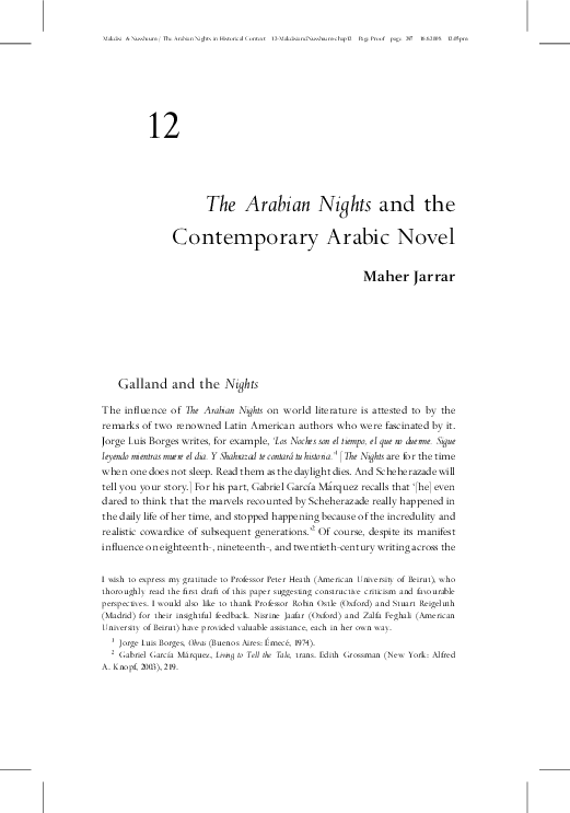 (PDF) Jarrar_Arabian Nights & Contemporary Arabic Novel.pdf Maher