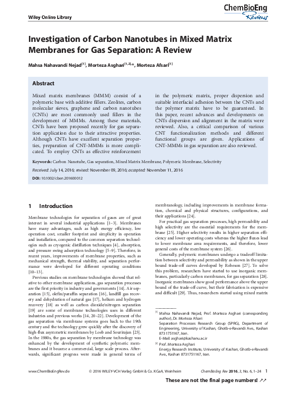 (PDF) Investigation of Carbon Nanotubes in Mixed Matrix.pdf
