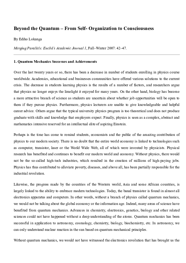 Beyond the Quantum - From Self-Organization to Consciousness.pdf