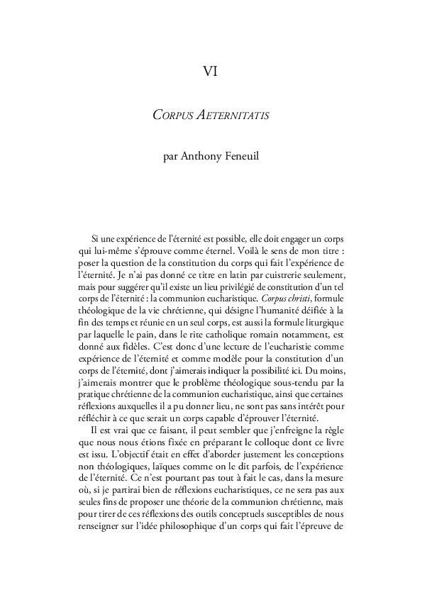 (PDF) Corpus Aeternitatis