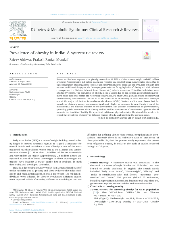 Obesity in india ppt image
