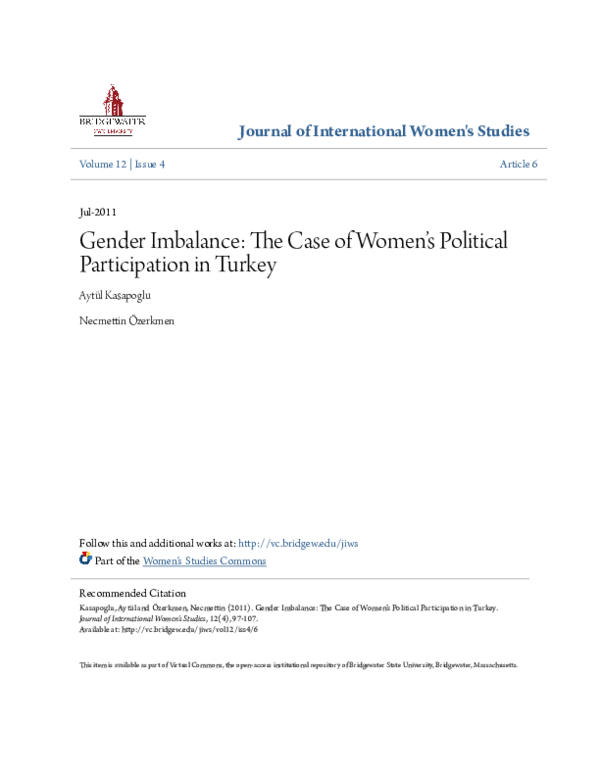 (PDF) Gender Imbalance: The Case of Women's Political Participation in ...