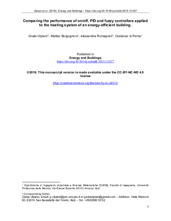 (PDF) Comparing the performance of on/off, PID and fuzzy controllers ...