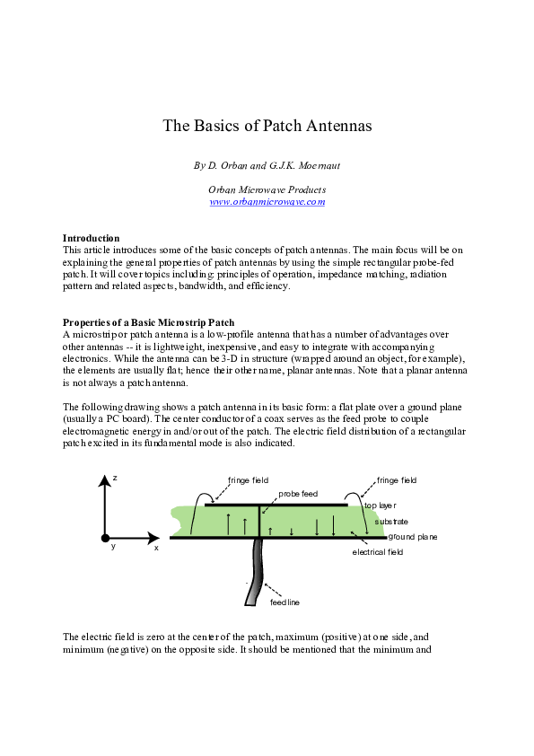 (PDF) The Basics Of Patch Antennas muhamad B Academia.edu