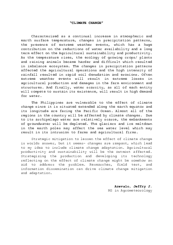(PDF) CLIMATE CHANGE