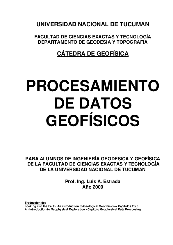 (PDF) Procesamiento de Datos Geofísicos